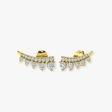 ROUND CUT DIAMOND 0.46 CARAT CRAWLERS EARRINGS