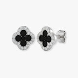 ROUND CUT & BLACK DIAMOND 0.72 CARAT DIAMOND EARRINGS