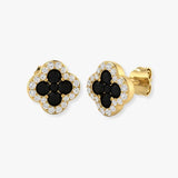 ROUND CUT & BLACK DIAMOND 0.72 CARAT DIAMOND EARRINGS