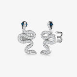 ROUND CUT & BLUE DIAMOND 0.18 CARAT DIAMOND FANCY EARRINGS