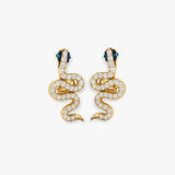 ROUND CUT & BLUE DIAMOND 0.18 CARAT DIAMOND FANCY EARRINGS