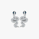 ROUND CUT & BLUE DIAMOND 0.18 CARAT DIAMOND FANCY EARRINGS