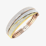 ROUND DIAMOND 7.44 CARAT FANCY TRIPLE BAND BANGLE LM JEWELLERY