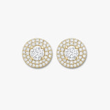 ROUND DIAMOND DOUBLE HALO STUD EARRINGS