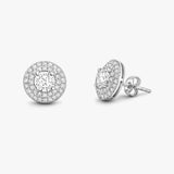 ROUND DIAMOND DOUBLE HALO STUD EARRINGS