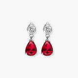 RUBY DROP EARRINGS IN 9K WHITE GOLD