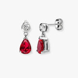 RUBY DROP EARRINGS IN 9K WHITE GOLD