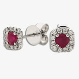 RUBY HALO STUD EARRINGS HEERA DIAMONDS