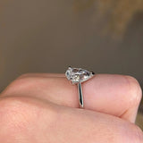 "Rain" Solitaire Pear Cut Diamond Engagement Ring SSPS02 - HEERA DIAMONDS