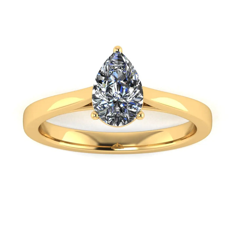 "Rain" Solitaire Pear Cut Diamond Engagement Ring SSPS02 - HEERA DIAMONDS