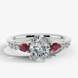 "Rapunzel" Oval Cut 4 Carat Diamond Shoulder Engagement Ring HEERA DIAMONDS
