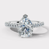 "Rayen" 1 Carat Pear Cut Diamond Grain Set Diamond Engagement Ring DSPS05 HEERA DIAMONDS