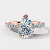 "Rayen" 1 Carat Pear Cut Diamond Grain Set Diamond Engagement Ring DSPS05 HEERA DIAMONDS