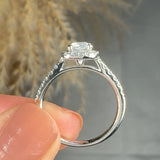 "Renovia" 0.51 Carat Cushion Cut Natural Diamond Shoulder Engagement Ring MDC1290