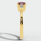 "Reta" 3 Carat Three Stone Round Cut Ruby Lab Grown Trilogy Engagement Ring 3SRB01 HEERA DIAMONDS