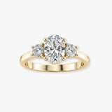 "Rome" Oval Cut 2 carat Trilogy 18kt Yellow Gold Engagement Ring 3SOC03