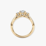 "Rome" Oval Cut 2 carat Trilogy 18kt Yellow Gold Engagement Ring 3SOC03