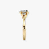 "Rome" Oval Cut 2 carat Trilogy 18kt Yellow Gold Engagement Ring 3SOC03