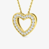 Rose Gold Heart Pendant WITH CHAIN LM JEWELLERY
