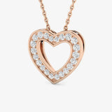Rose Gold Heart Pendant WITH CHAIN LM JEWELLERY