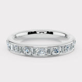 Round Baguette Diamond Channel Set Eternity Band Wedding Ring CRBBG