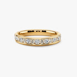 Round Baguette Diamond Channel Set Eternity Band Wedding Ring CRBBG