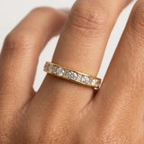 Round Baguette Diamond Channel Set Eternity Band Wedding Ring CRBBG