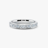Round Baguette Diamond Channel Set Eternity Band Wedding Ring CRBBG