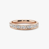 Round Baguette Diamond Channel Set Eternity Band Wedding Ring CRBBG
