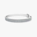 Round Brilliant 4 Carat Diamond 3 Rows Bangle BAN1D