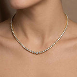 Round Brilliant Cut Diamond Tennis Necklace NT1HG