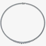 Round Brilliant Cut Graduating Diamond 4 Prong Set Tennis Necklace NT1FG