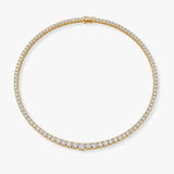 Round Brilliant Cut Graduating Diamond 4 Prong Set Tennis Necklace NT1FG