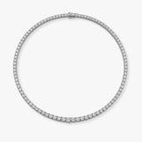 Round Brilliant Cut Graduating Diamond 4 Prong Set Tennis Necklace NT1FG