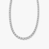 Round Brilliant Cut Graduating Diamond Half Illusion Set Necklace NT3HG