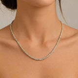 Round Brilliant Cut Graduating Diamond Half Illusion Set Necklace NT3HG