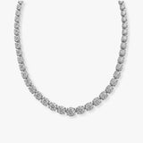 Round Brilliant Cut Graduating Diamond Illusion Set Necklace NT3FG