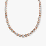 Round Brilliant Cut Graduating Diamond Illusion Set Necklace NT3FG