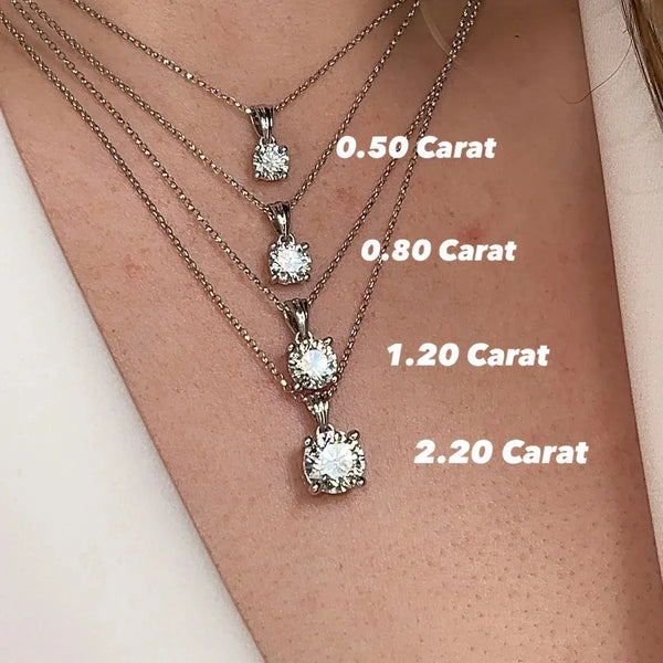 Round Brilliant Cut Solitaire Diamond Pendant With 18 Inches Chain PCC4B HEERA DIAMONDS