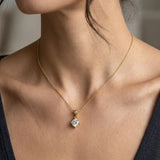 Round Brilliant Cut Solitaire Diamond Pendant With 18 Inches Chain PCC4B