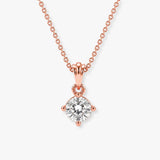 Round Brilliant Cut Solitaire Diamond Pendant With 18 Inches Chain PCC4B