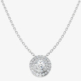 Round Brilliant Diamond Double Halo Necklaces