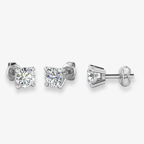 Round Brilliant Diamond Stud Earrings 4 Claw - ESRB4B HEERA GOLD