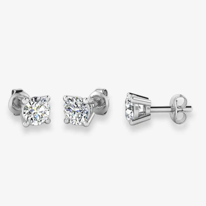 Round Brilliant Diamond Stud Earrings 4 Claw - ESRB4B HEERA GOLD