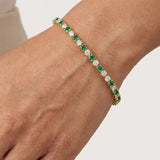 Round Brilliant Diamond and Emerald Bracelet BR45558DE