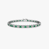 Round Brilliant Diamond and Emerald Bracelet BR45558DE