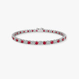 Round Brilliant Diamond and Ruby Bracelet BR45558DR