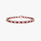 Round Brilliant Diamond and Ruby Bracelet BR45558DR