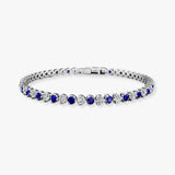 Round Brilliant Diamond and Sapphire 3 Claw Bracelet BRT2DS