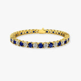 Round Brilliant Diamond and Sapphire 4 Claw Bracelet BRDS45345